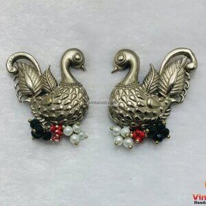 Peacock Style Vintage Earrings: Unique Bird Earrings